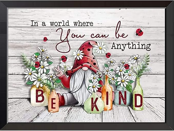 Stamped , Gnome Counted Cross Stitch Kits for Adults Beginners,Full Range of Cross-Stitch Stamped Kits Needlecrafts for Home Wall Decor Patterns 11.8x15.7inch