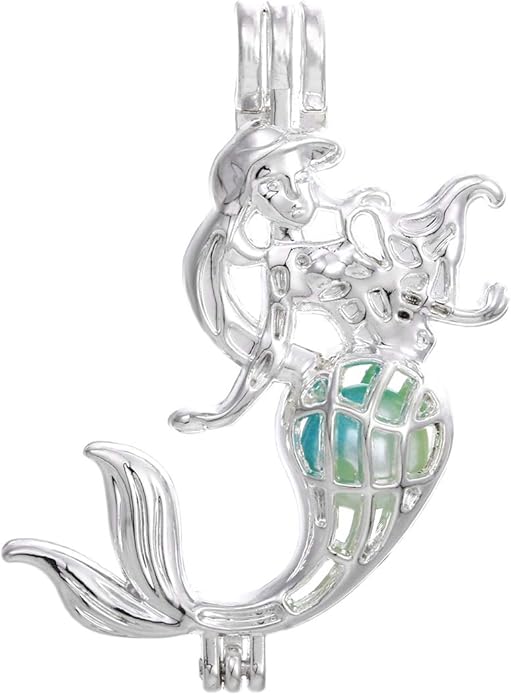 10pcs Silver Pearl Cage Locket Pendants, Essential Oil Diffuser DIY Necklace Bracelet Jewelry Making Craft, Bulk Beads Aromatherapy Diffuser Charms Gifts for Women Girls