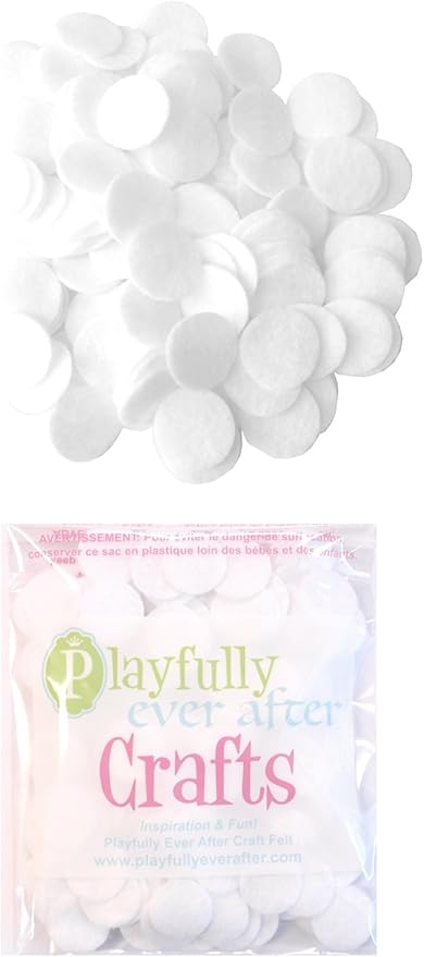 Playfully Ever After White Craft Felt Circles (1 Inch - 200pc)