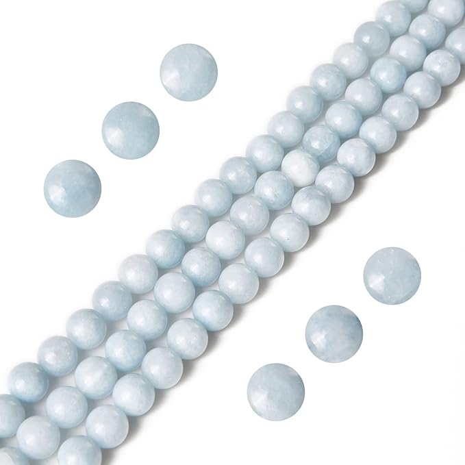 100pcs 10mm aquamarine beads natural gemstone beads round loose beads for jewelry making