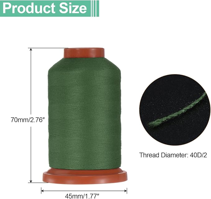 uxcell 40D/2 Sewing Thread 1100 Yards Polyester Household Sewing String Hand Stitching Polyester Cord for Clothing Stitching Shoe Bag Repairing DIY Craft Emerald Green