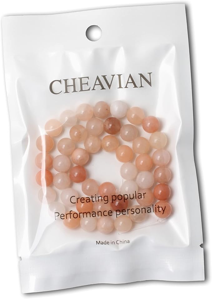 cheavian 45pcs 8mm natural pink aventurine round loose beads for jewelry making diy bracelet necklace materials 1 strand 15"