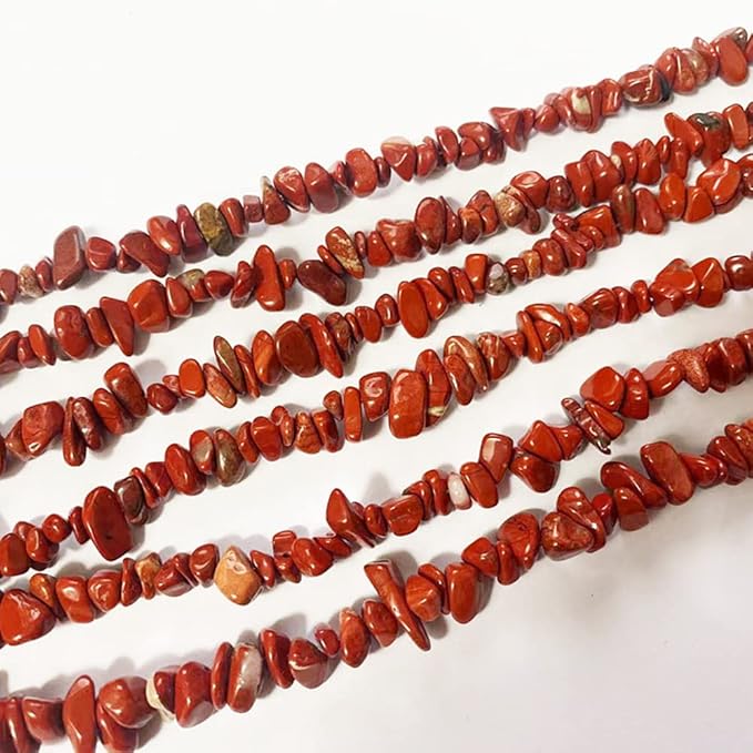 5-8mm Natural Red Jasper Gemstone Chips Beads Healing Crystals Waist Bracelets Necklace Kit Irregular Stone DIY Crafts Design Jewelry Making