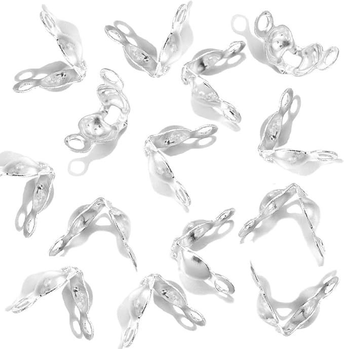 800 Pcs Jewelry Making Accessories Set with 100 Pieces Lobster Claw Clasp 200 Pieces Bead Tips Knot Covers and 500 Pieces Open Jump Ring Connectors DIY Jewelry Making Supplies(Silver)
