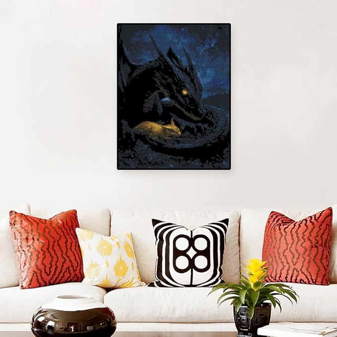 Dargon Stamped Cross Stitch Kits - Needlepoint Counted Cross Stitch Kits for Beginner Adult Crossstitching Printed Dimensions Patterns Stitch Embroidery Kits Arts and Crafts (11CT Without Frame)