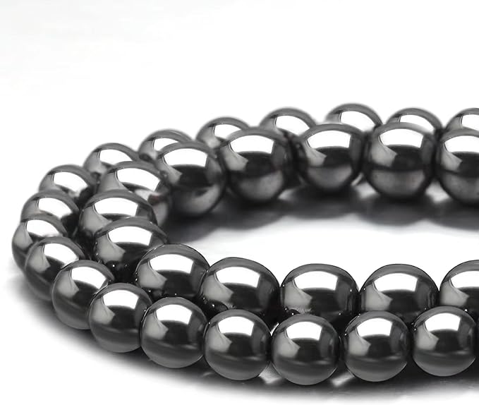 youngbling natural gemstone beads for jewelry making,10mm hematite polished round smooth stone beads,genuine real stone beads for bracelet necklace 15 inch