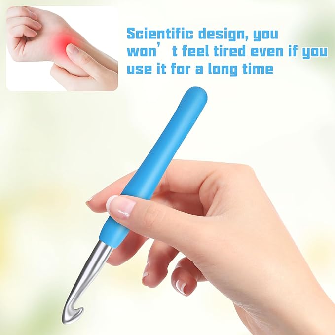 Crochet Hook, 10.0 mm Ergonomic Crochet Hook, Crochet Needles, Ergonomic Handle, Knitting Needles with Soft Handle Beginners and Experienced Crochet Hobbyists (10.0 mm)