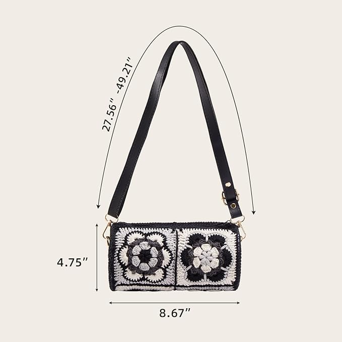 Noocro Crochet Kit for Cylindrical Bucket Bag, Purse, Complete DIY Kit with Detailed Instructions, Video Tutorials, for Beginners with Basic Crochet Knowledge or Intermediate and Advanced Crocheters