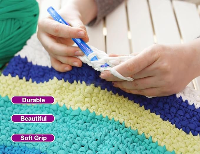Weabetfu 20mm Large Crochet Hook,Huge Crochet Hooks for Chunky Yarn,Ergonomic Knitting Giant Crochet Hooks,Big Crochet Hooks for Knitting Yarn Carpet Scarf Wool Roving