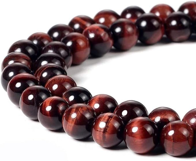 Natural Stone Beads 100pcs 10mm Red Tiger Eye Round Genuine Real Stone Beading Loose Gemstone Hole Size 1mm DIY Charm Smooth Beads for Bracelet Necklace Earrings Jewelry Making (Red Tiger Eye,10mm)