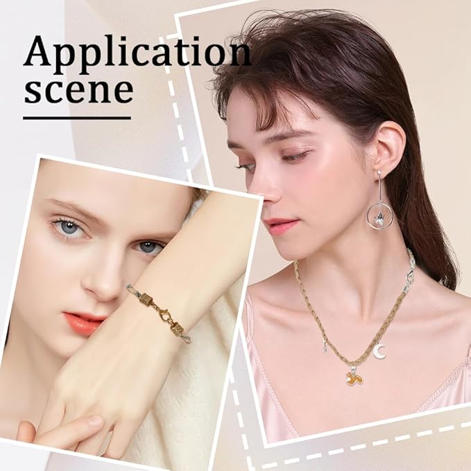 SUNNYCLUE 1 Box 240pcs Cord End Caps Kumihimo Cord Ends Alloy Metal Antique Silver Bronze Leather Crimp Kumihimo Cords Tips with Lobster Clasp Jump Rings for Jewelry Making Kit Bracelets Necklaces