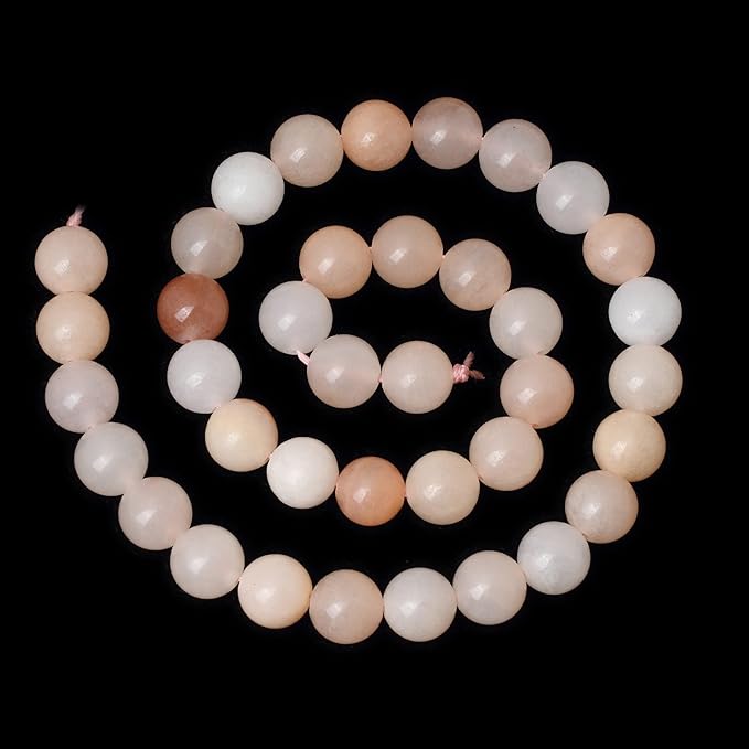 cheavian 35pcs 10mm natural pink aventurine gemstone round loose beads stone beads for jewelry making diy findings 1 strand 15"