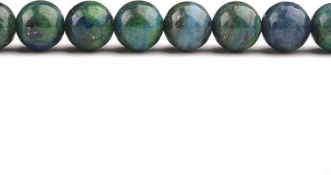 Natural Stone Beads Gemstone Beads for Jewelry Making - Crystal Beads for Bracelets, 10mm Jasper Beads Round Loose Beads(34-37pcs, 10mm, Chrysocolla)