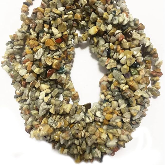 5-8mm Natural Crazy Lace Agate Gemstone Chips Beads Healing Crystals Waist Bracelets Necklace Kit Irregular Stone DIY Crafts Design Jewelry Making