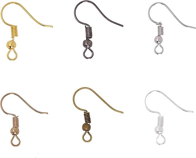 mandala crafts assorted earring hooks for jewelry making – 440 pcs french fish hook ear wires & eye pin kit – diy fishhook earring making supplies findings