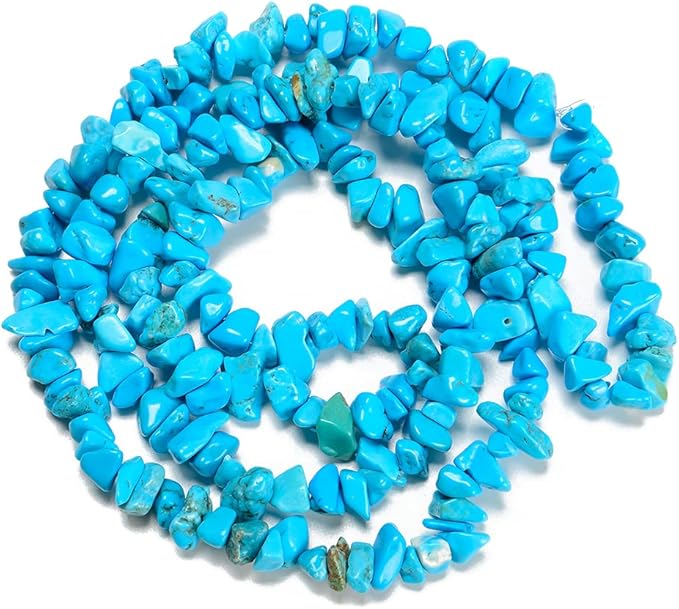 5-8mm Natural Blue Turquoise Howlite Gemstone Chips Beads Healing Crystals Waist Bracelets Necklace Kit Irregular Stone DIY Crafts Design Jewelry Making
