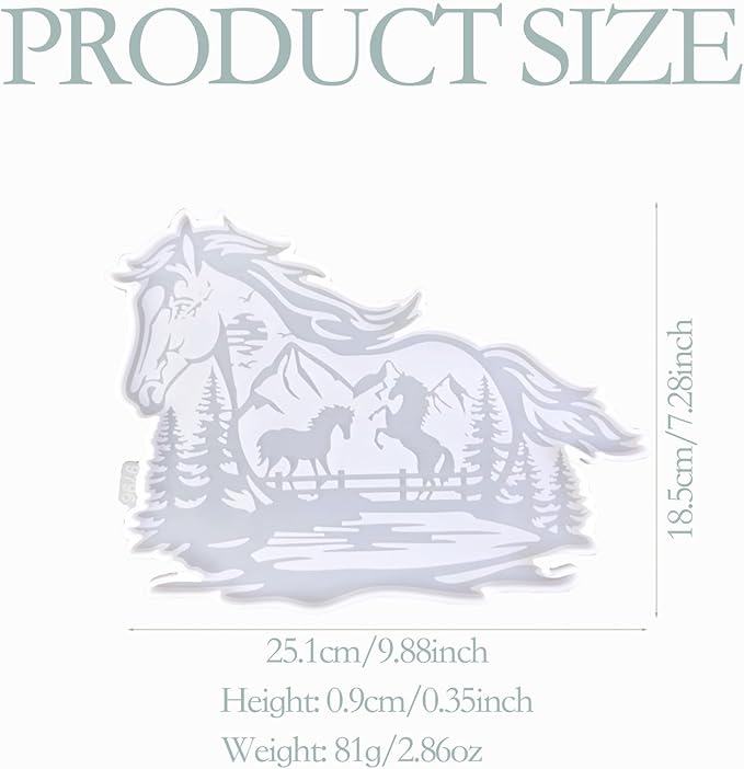 Large Horse Resin Mold, Wall Hanging Silicone Mold, Animal Silicone Mold for Epoxy Resin Casting, DIY Wall Hanging Art Craft, Home Decor