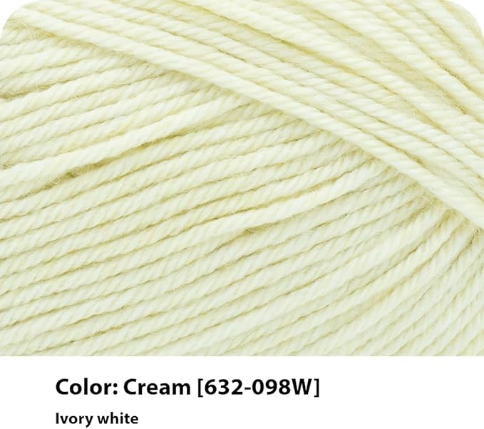 Lion Brand Yarn Wool-Ease Recycled Light Worsted-Weight Yarn for Knitting and Crochet, Cream, 3 Pack, Wool and Acrylic Blend Fiber Perfect for Scarves, Hats and Blankets, 196 Yards