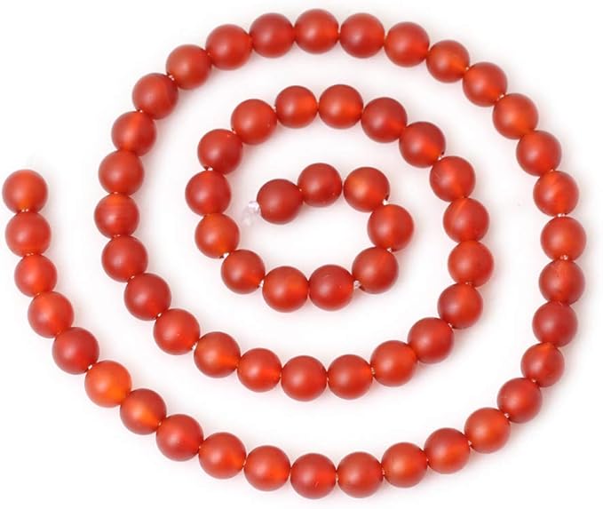 60PCS 6mm Natural Frosted red Agate Round Loose Beads for Jewelry Making DIY Findings 1 Strand 15"