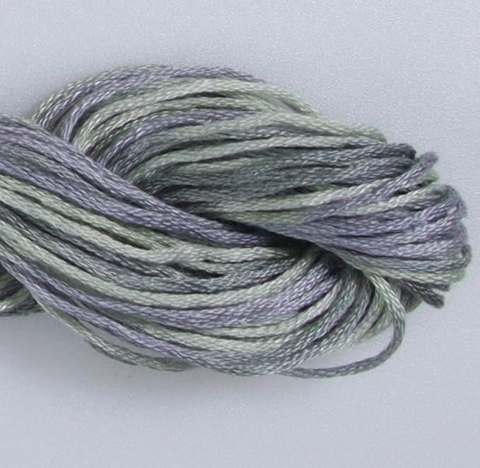 KCS Big skeins of 25 Meters Size 25 Color Variegated Cross Stitch Stranded Threads,6 skeins,4015