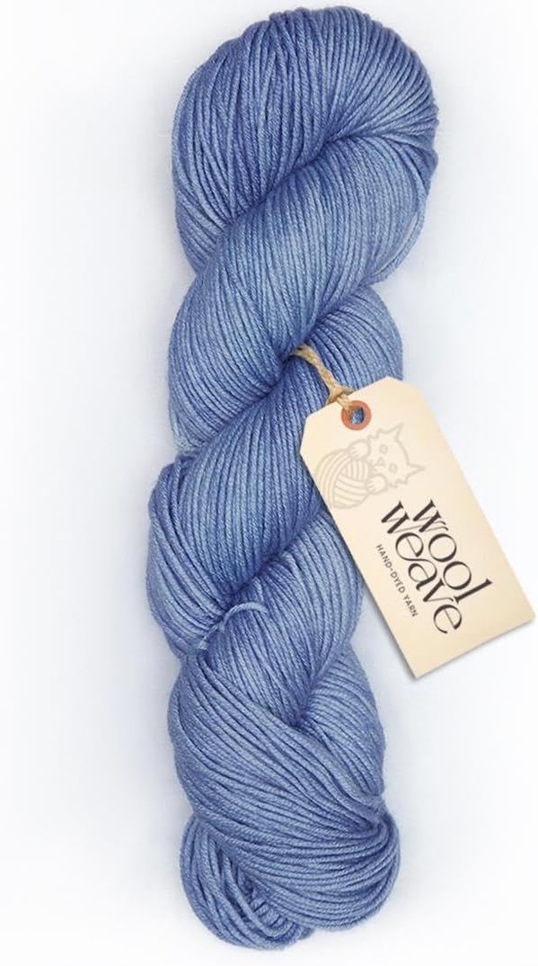 Superwash Merino Wool Yarn for Knitting & Crocheting - Premium Hand Dyed Yarn, 100gr, 240 Yards, Dk Weight - Luxurious, Soft & Durable Light Blue Yarn