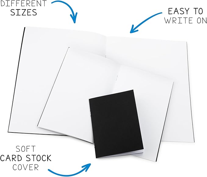 hygloss blank books - bulk 50 pack – 8.5" x 11" a4 kraft paperback blank books for kids to write stories, doodle, arts & crafts – plain drawing sketchbook, unlined journal, notebook without lines