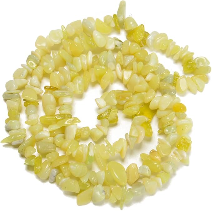 7-8mm Natural Lemon Jade Gemstone Chips Beads Healing Crystals Waist Bracelets Necklace Kit Irregular Stone DIY Crafts Design Jewelry Making