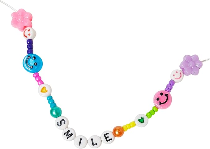 luv her beading kits - necklace making kit & diy friendship bracelet kit for girls - includes 60x 6mm verbiage, 8mm pearl beads & more - jewelry making craft kit for kids ages 6+ - 5.88'' x 4.79