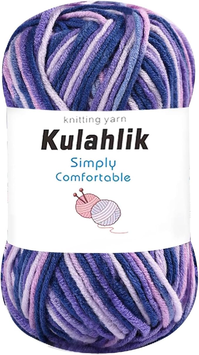 50g(1x50g) Acrylic Yarn for Crocheting and Knitting, Colorful Gradient Yarn Thread, 1 Rolls Skeins, Multicolor Hilo Acrílico, Perfect for DIY Crafts Project