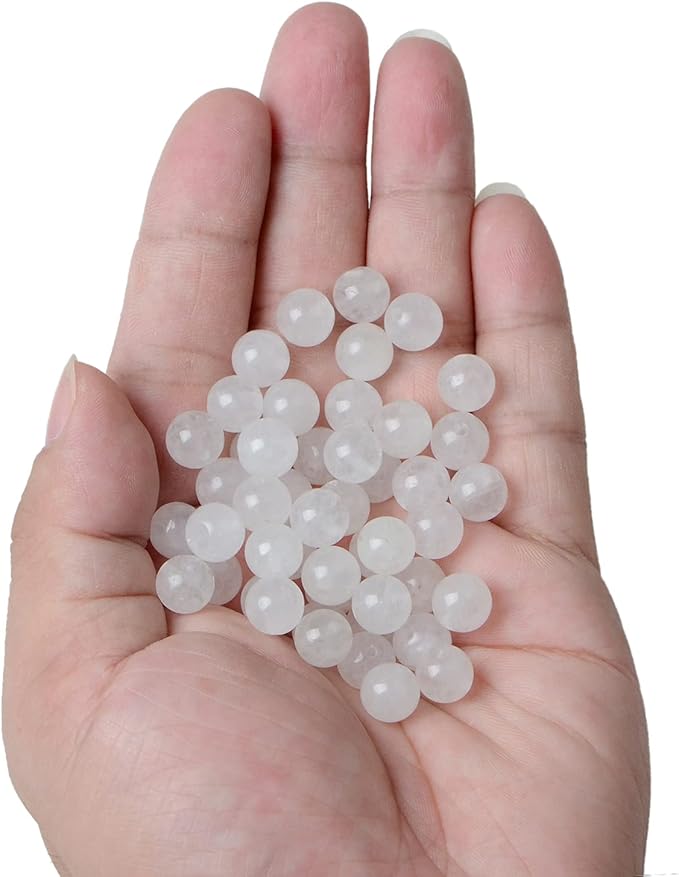 bymitel 8mm natural white jade round beads gemstones genuine with 140pcs diy jewelry making unisex (8mm 140pcs, white jade)