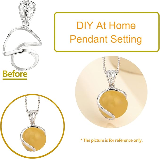 925 Sterling Silver Pendant Blank fit 10-12mm Pearl or Cabochon Pendant Mounting Setting for Handmade Jewelry Charm Making