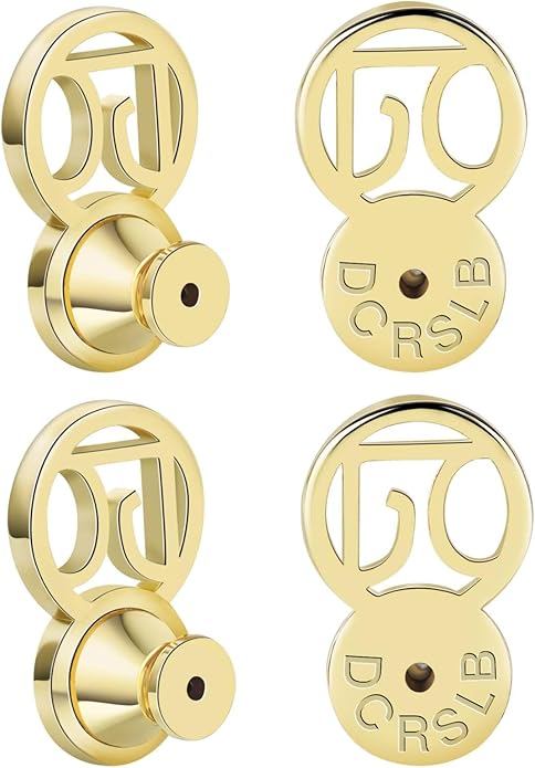 earring backs for heavy earrings, dcrslb sturdy dc shape ear backs for droopy ears,locking lifter backs for studs support backstops for strected earlobe secure flat backers
