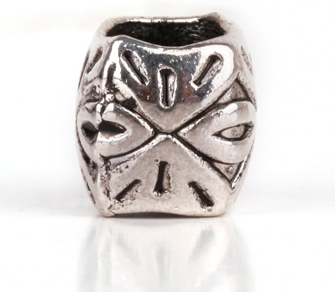 RUBYCA 30pcs Tibetan Silver Tone Spacer Beads Fit European Charms Bracelet Indian Ornament