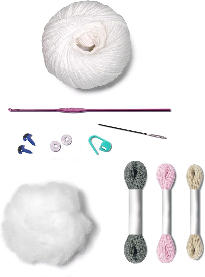 CIRCULO Amigurumi Crochet Kit - Baby Farm - All Included, Easy Instructions - Beginner Animal Crochet Set - Premium Yarn – Calf