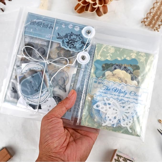 Diuhofart Scrapbook Kits for Adults, Vintage Aesthetic Stickers Paper Frame Scrapbooking Supplies Set Collage Materials for Junk Journaling, Scrap Booking, Card Making, Crafts Arts