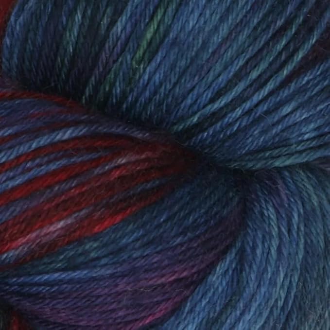 KnitPro Symfonie Fingering Weight Hand Dyed Variegated Yarn Skein | Extra Fine Merino Wool & Polyamide Blend for Knitting & Crocheting, Oeko-TEX Certified 400m, 100g | Terra Twilight Flame