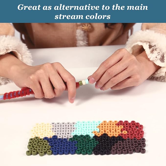 pony multi-colored bracelet beads for hair braids & crafts - plastic earth tone hair beads (small pack)