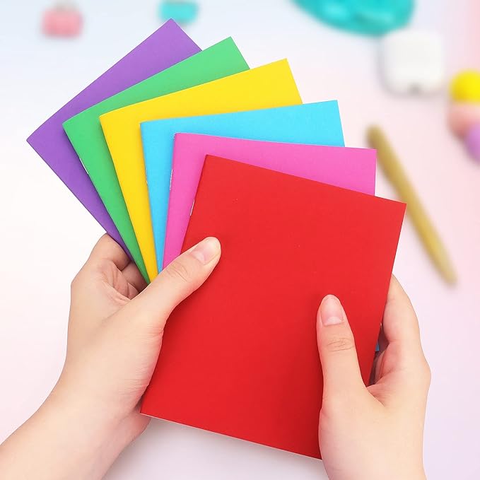 Tamaki 6 Pack Colorful Blank Books for kids to Write, Drawing, Cute Sketchbook for Kid, 6 Colors (4.25 x 5.5 Inches)