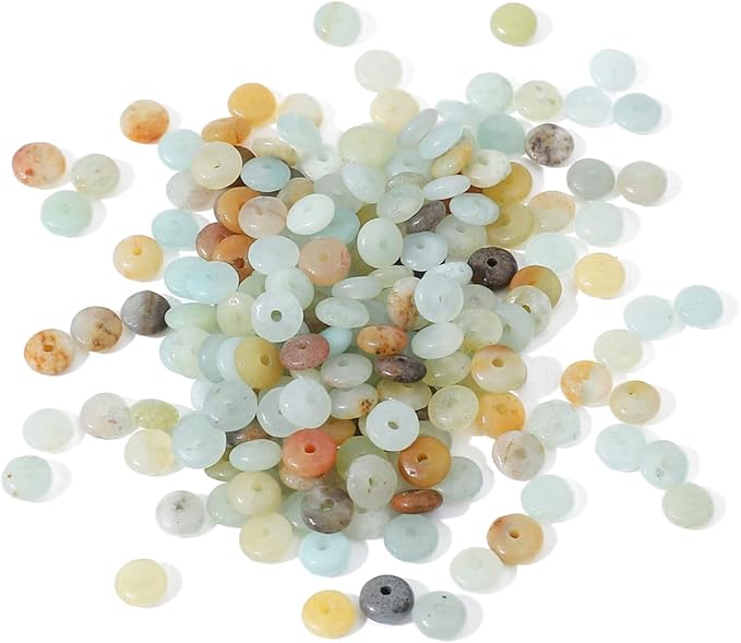 beadia natural amazonite disk stone beads 4x2mm 160pcs rondelle loose semi gemstone beads for jewelry making design