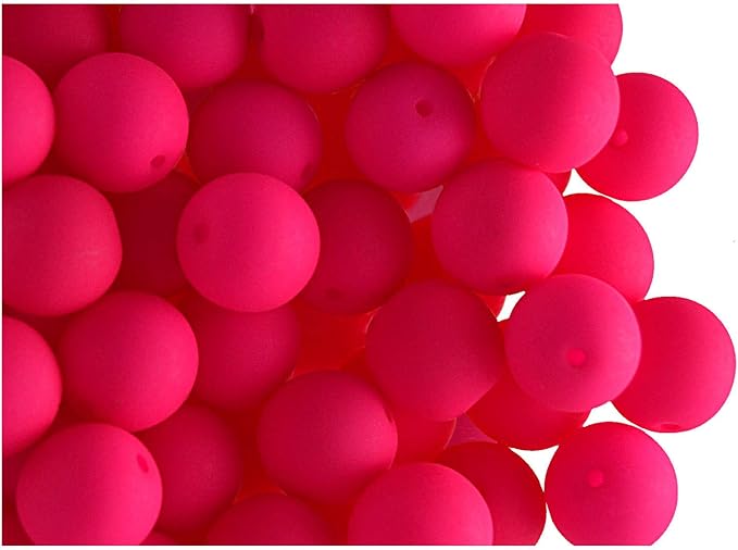 SCARA 100 pcs Czech Glass Round Beads 0.31 inches (8mm), Warm NEON (UV Active) Glass Beads for Jewelry and Bracelets Making, Beads for Bracelets, Bead kit Warm NEON Mix