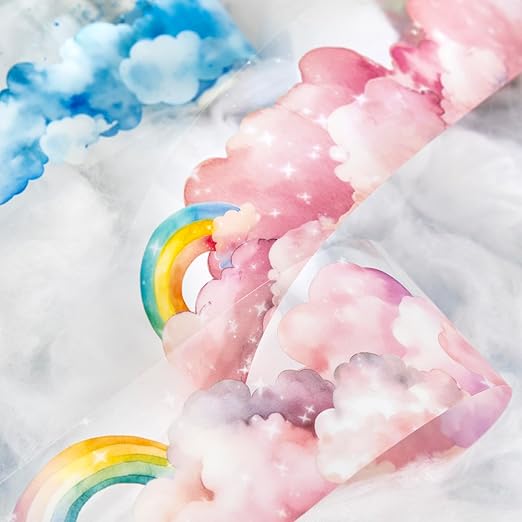 Dreamy Cloudscape PET Tape Set, 6 Rolls of Sky-Themed Stickers for Scrapbooking, Junk Journaling, DIY Crafts, and Art Supplies
