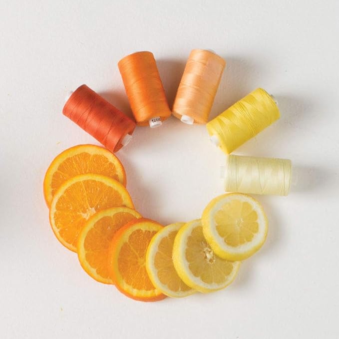 Connecting Threads 100% Cotton Thread Sets - 1200 Yard Spools (Set of 5 - Citrus Punch)