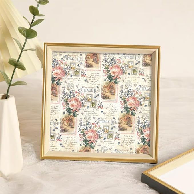6x6” 160gsm cardstock Single Sided Scrapbooking 24 Papers Pad vintage decoupage scrapbook kit patterned paper junk journal supplies journaling supply scrap paper crafting Garden Plants