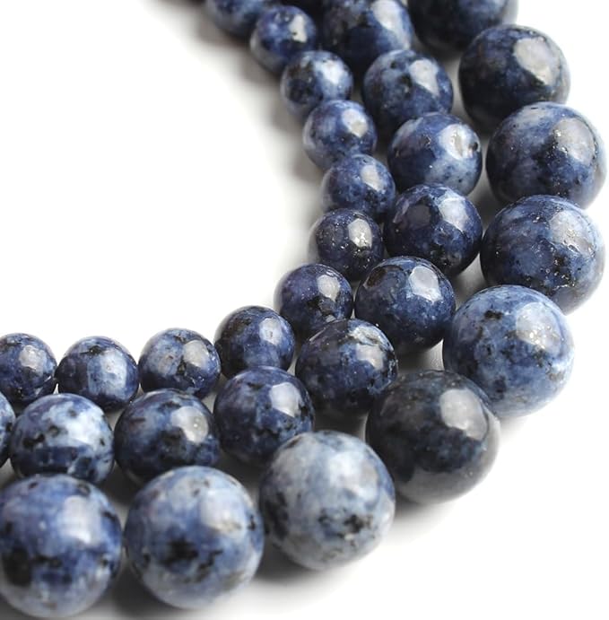 Stone Beads, 45pcs Blue Sodalite, 8mm Round Loose Beads for Jewelry Making, Bracelets, with Bag, String & Card