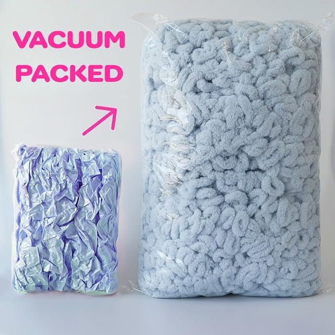 Beginner Craft Kit – Easy Loop Yarn Baby Blanket Kit for Adults & Kids, DIY Arm Knitting Kit with Soft Chenille Yarn, Perfect Handmade Gift (Blue)