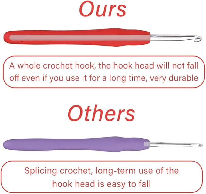 4.5 mm Crochet Hook, Ergonomic Handle for Arthritic Hands, Extra Long  Knitting Needles for Beginners and Crocheting Yarn (4.5 mm)