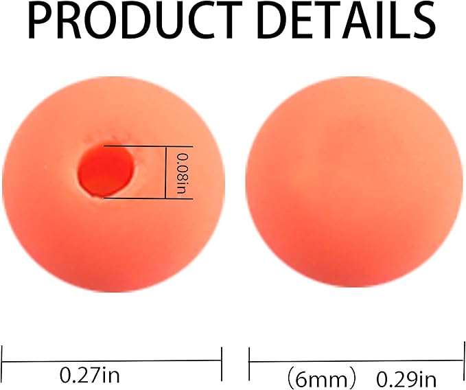 250Pcs Orange Clay Beads for Bracelets Making, 6mm Round Beads for DIY Necklace Earring Making Kit