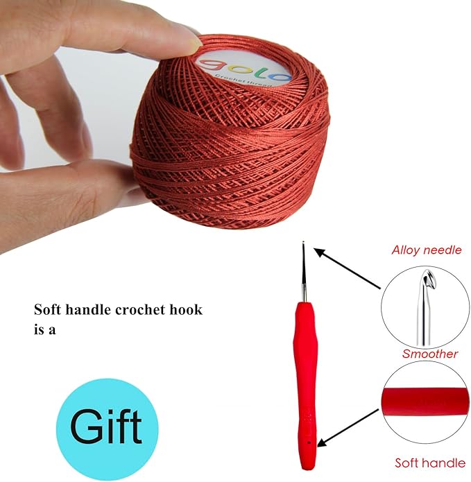 golo Crochet Thread Size 30 Embroidery Thread 10gx9 Crochet Yarn for Hand Knitting 30-9-1