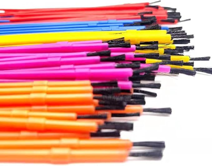150pcs Plastic Paint Brushes Set Acrylic Paint Brushes Watercolor Brushes Colorful Detail Painting Kit Art Supplies for Educational & Learning Activity, 170mm