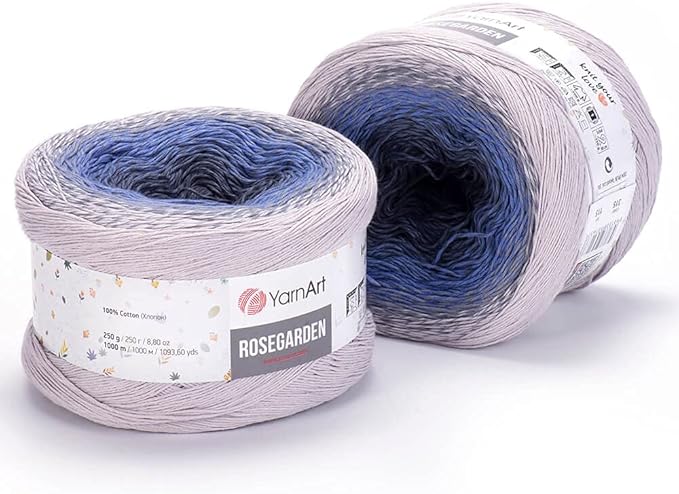 Yarn Art Flowers Rosegarden 100% Cotton 250gr 8.80 oz 1094yds Multicolor Cotton Yarn Rainbow Crochet Yarn Spring Summer (315)